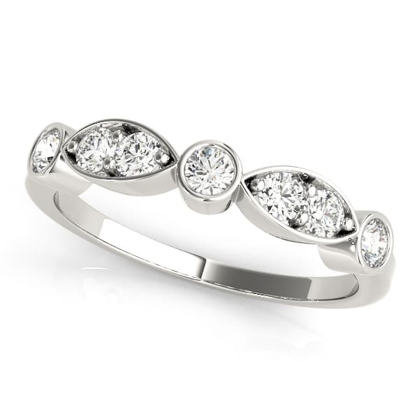 Bezel Set Marquise Wedding Bands