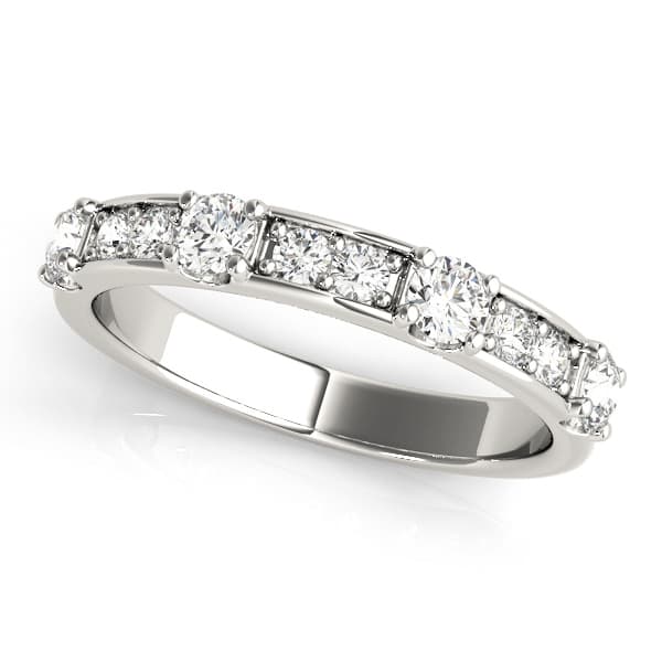 Channel In Prong Stackable Wedding Band