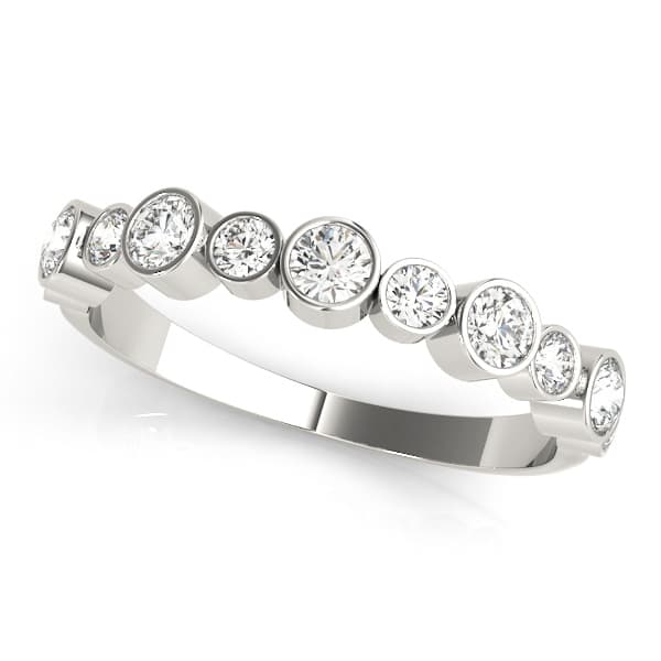 Bezel Set Diamond Wedding Band