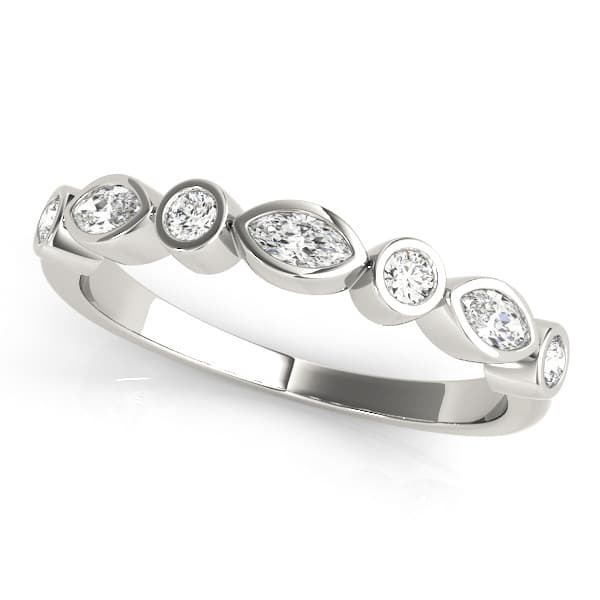 Alternating Round & Marquise Bezel Set Band
