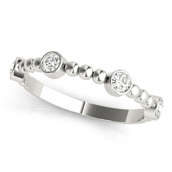 Round Bezel Set Stackable Band