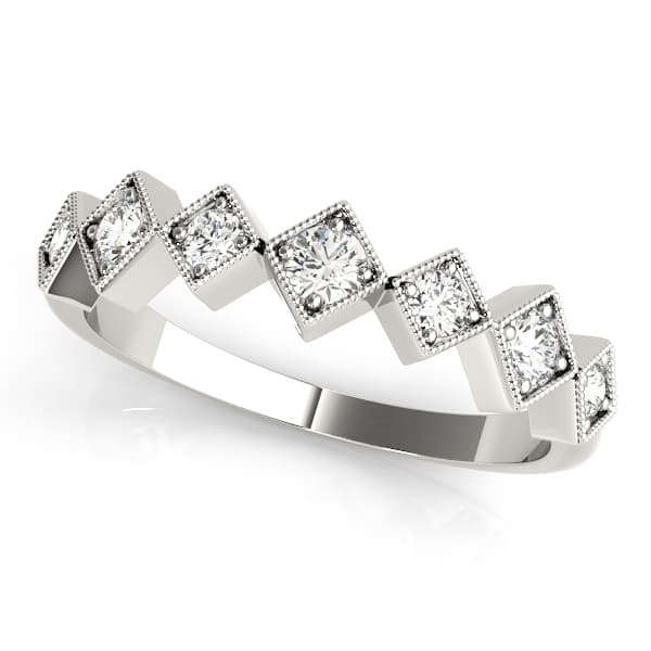 Square Shaped Milgrain Stackable Ring