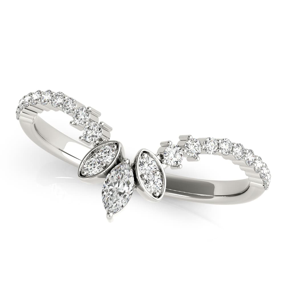 Marquise Chevron Wedding Band
