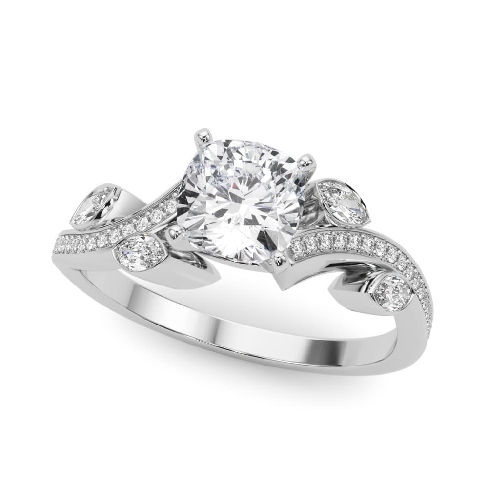 Marquise Accented Bypass Engagement Ring