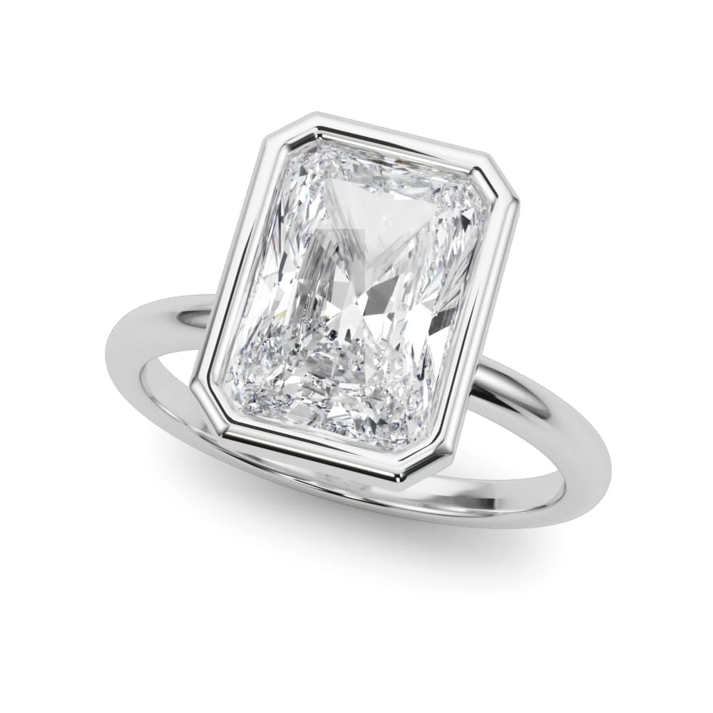 Solitaire Bezel Set Radiant Engagement Ring