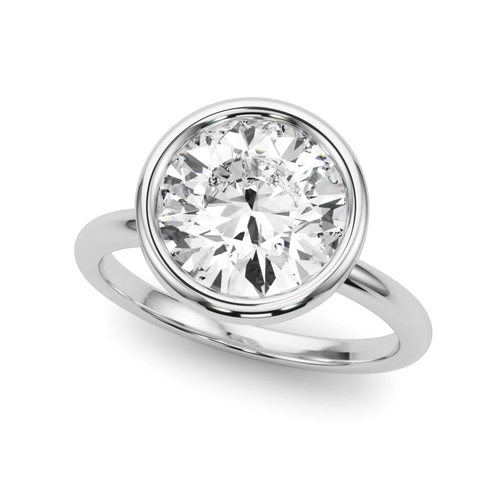 Solitaire Bezel Set Round Engagement Ring
