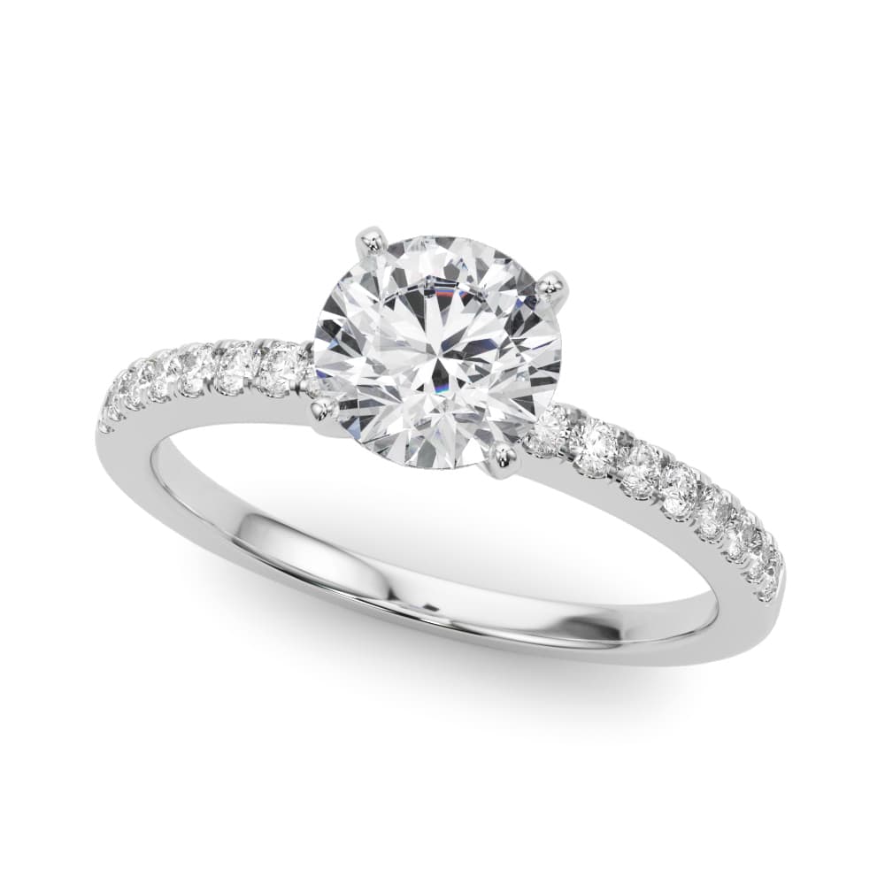 Single Row Diamond Engagement Ring