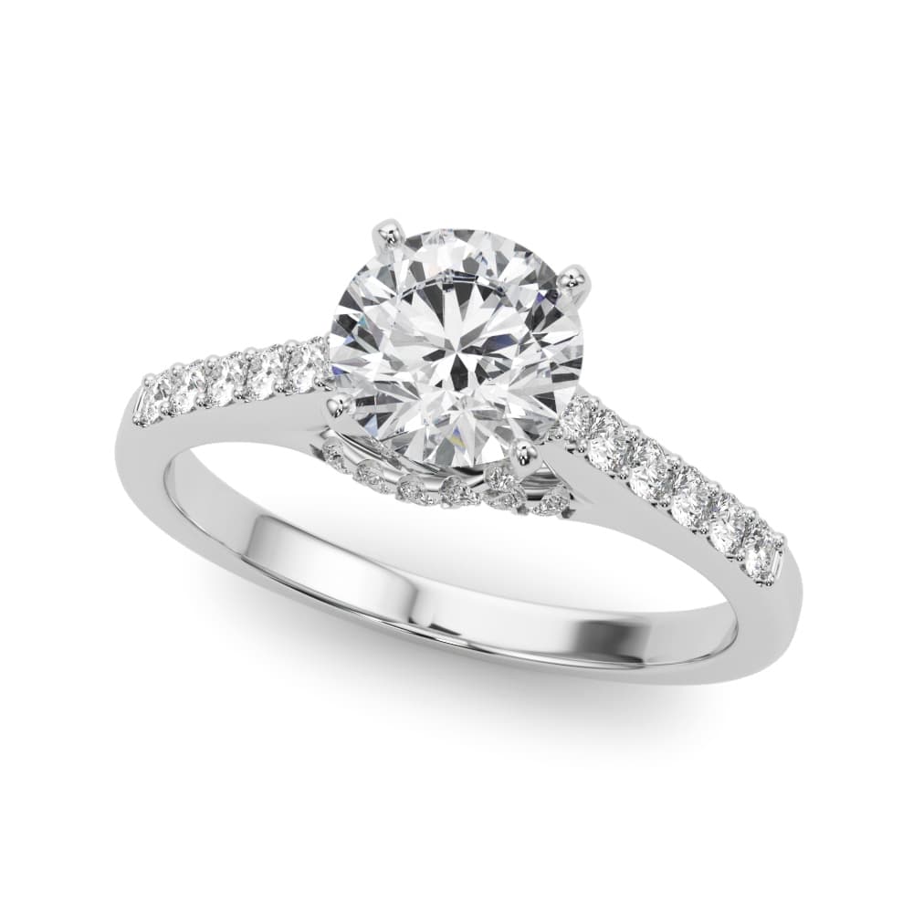 Single Row Trellis Engagement Ring