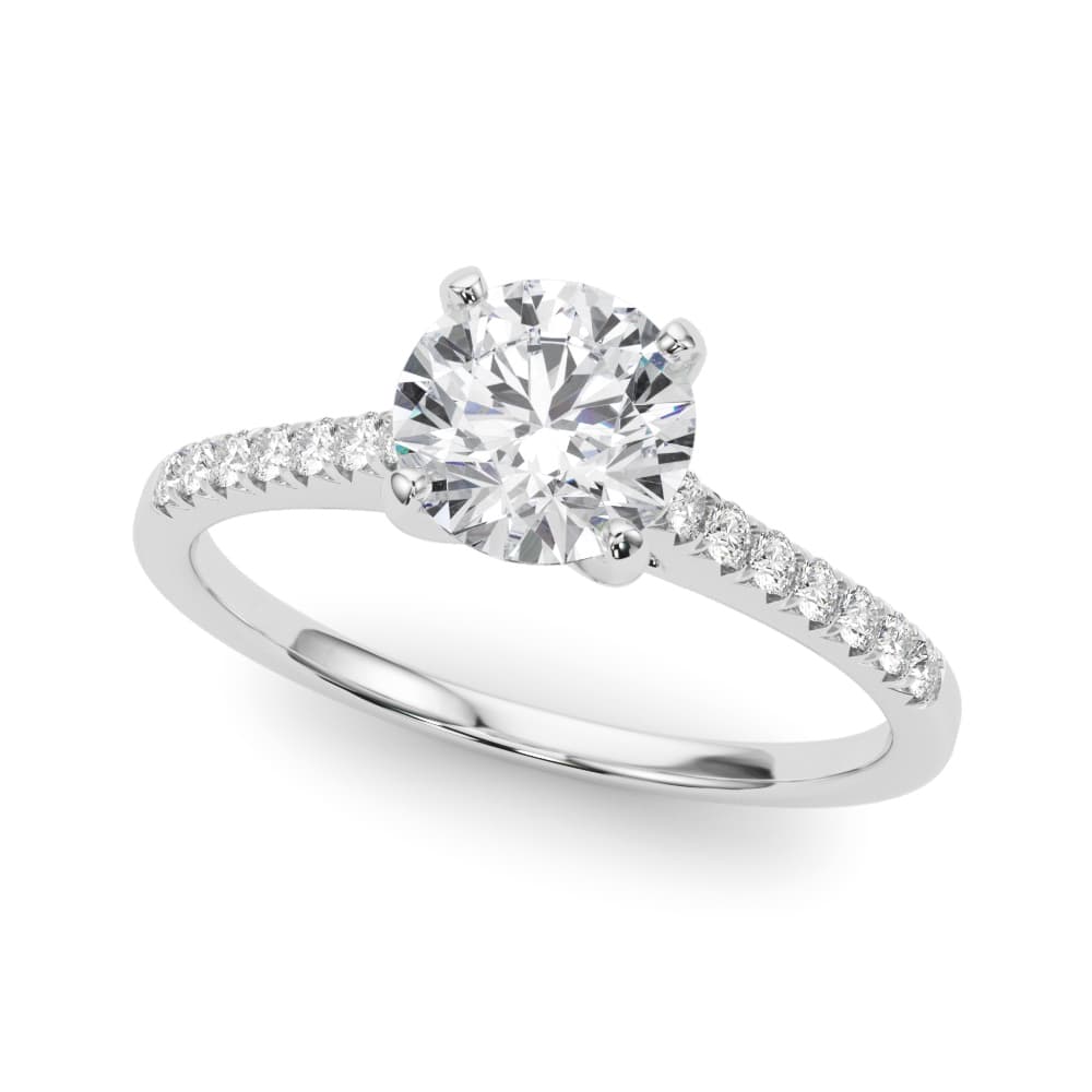 Single Row Prong Set Engagement Ring