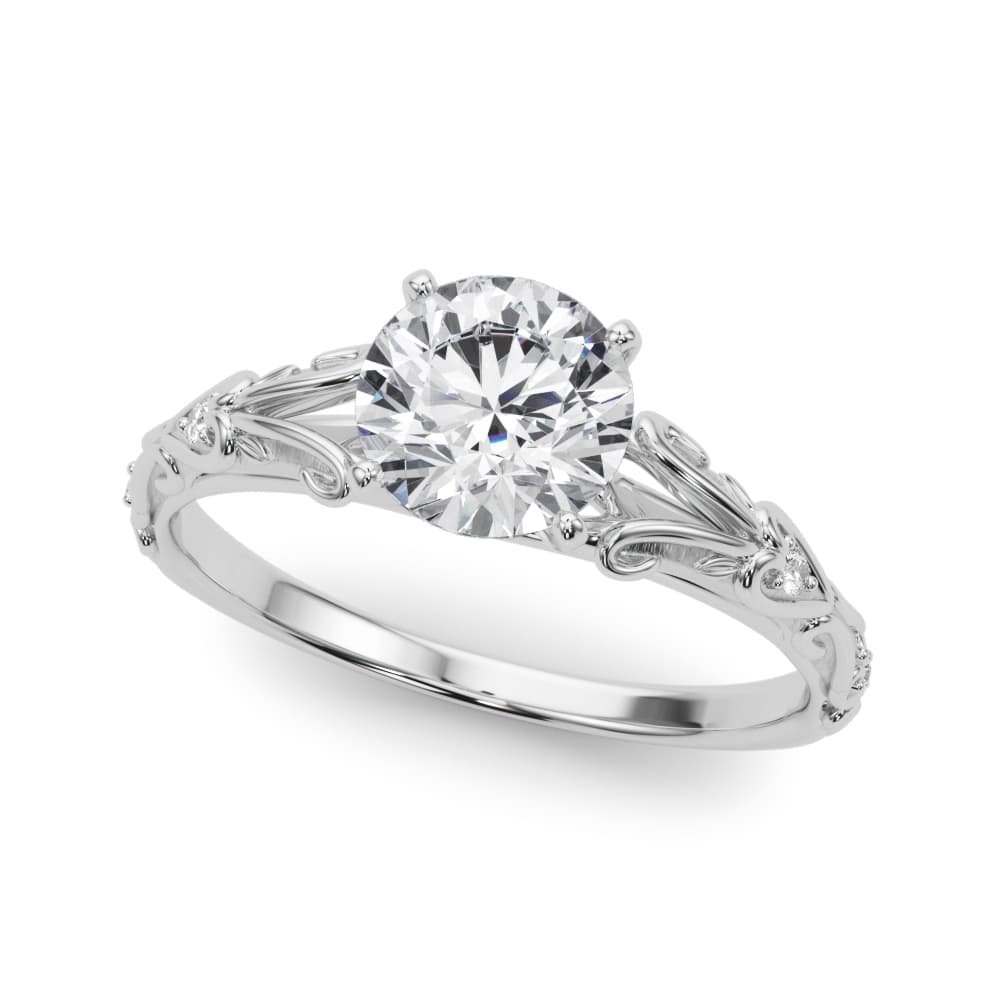 Accented Vintage-Inspired Engagement Ring