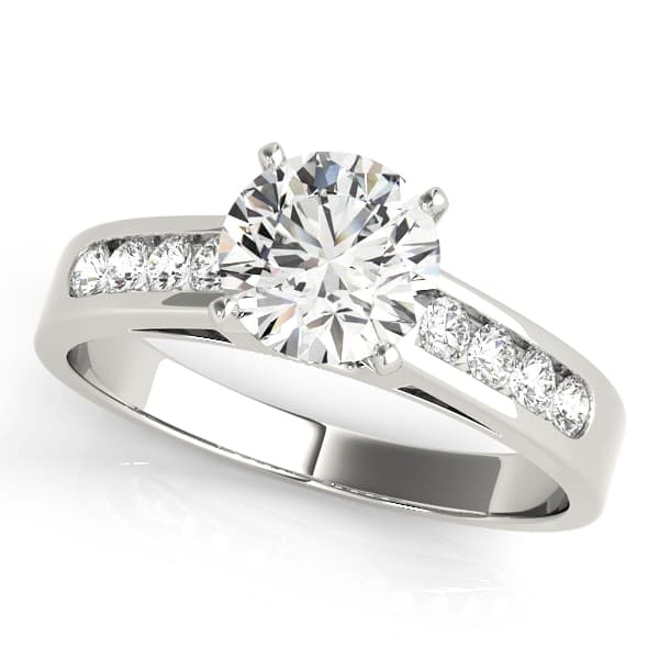 Single Row Channel Set Engagement Ring