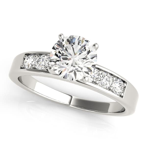 Prong In Channel Single Row Peg Head Engagement Ring