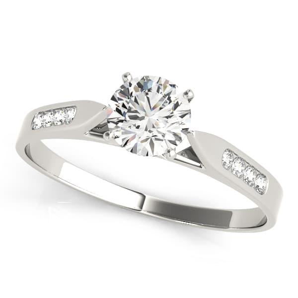 Single Row Channel Set Engagement Ring