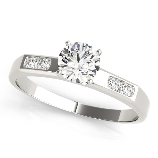 Single Row Channel Set Peg Head Engagement Ring