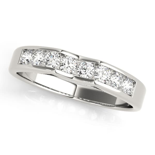 Channel Set Curved Wedding Bands