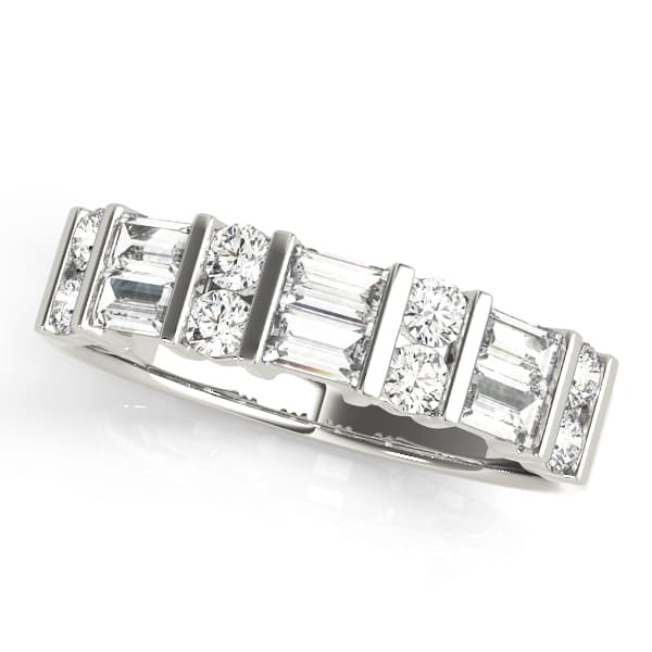 Fancy Shape Baguette Bar Set Wedding Bands
