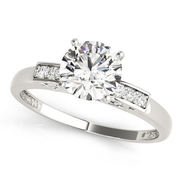 Single Row Peg Head Engagement Ring