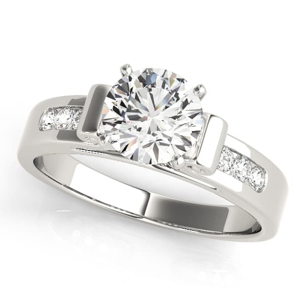 Single Row Channel Set Peg Head Engagement Ring