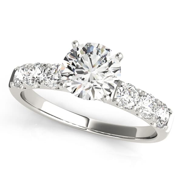 Single Row Split Prong Engagement Ring