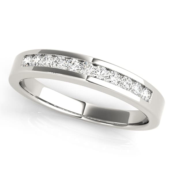 Single Row Channel Set Wedding Band