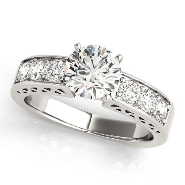 Channel Set Single Row Engagement Ring