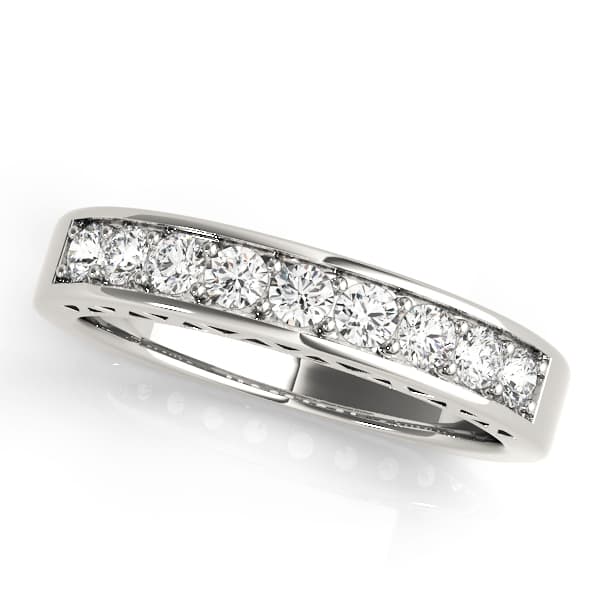 Single Row Prong In Channel Wedding Ring