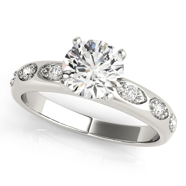Single Row Prong Engagement Ring