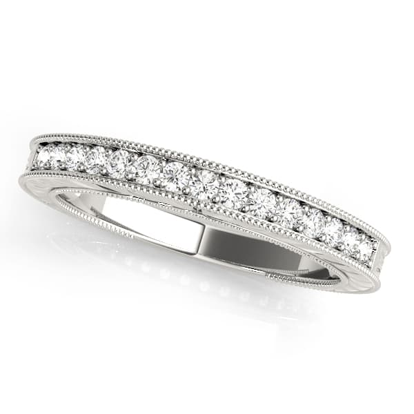 Channel Set Filigree Wedding Band
