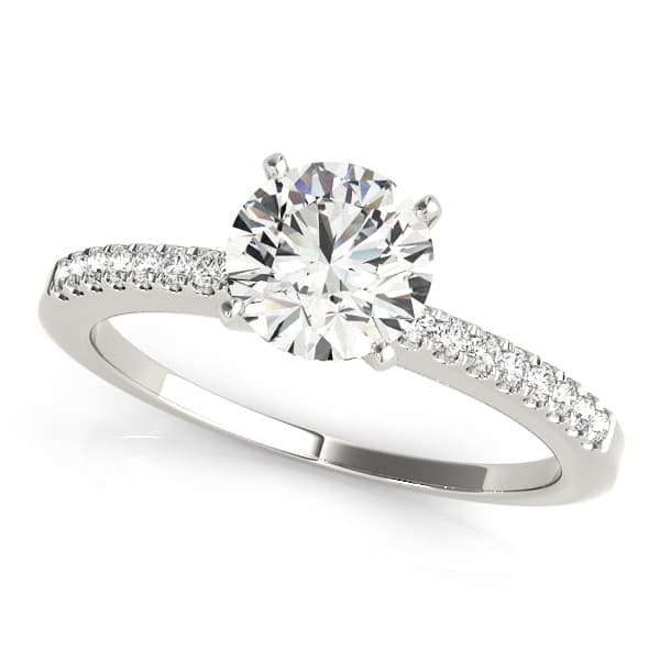 Single Row Prong Set Engagement Ring