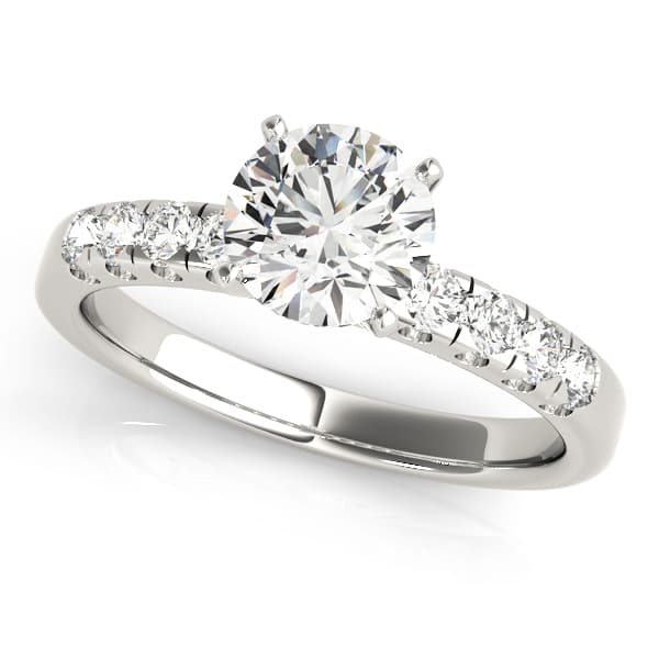 Single Row Prong Set Engagement Ring