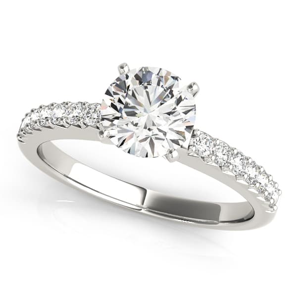 Single Row Prong Set Engagement Rings