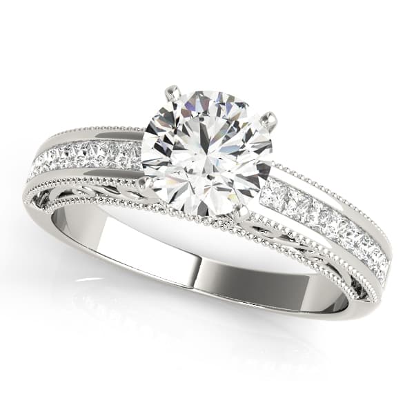 Antique Princess Cut Milgrain Engagement Band