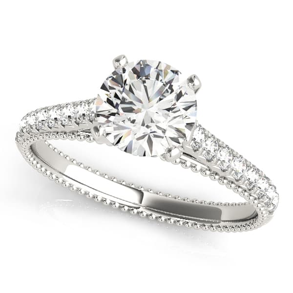Single Row Prong Set Engagement Ring