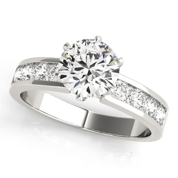 Single Row Channel Set Engagement Ring