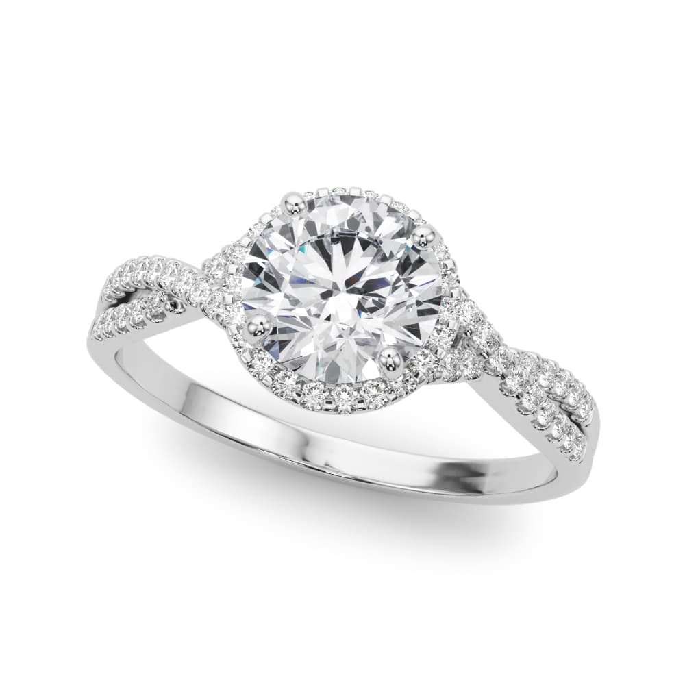 Twisted Infinity Halo Engagement Ring