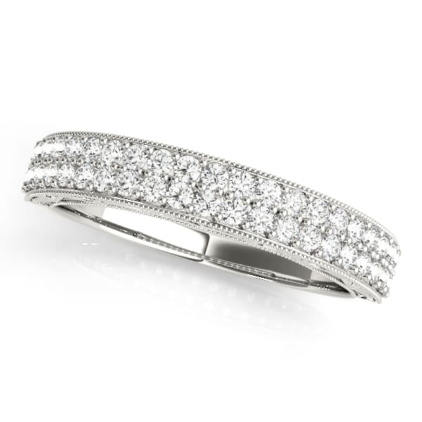 Multirow Pavé Milgrain Wedding Ring