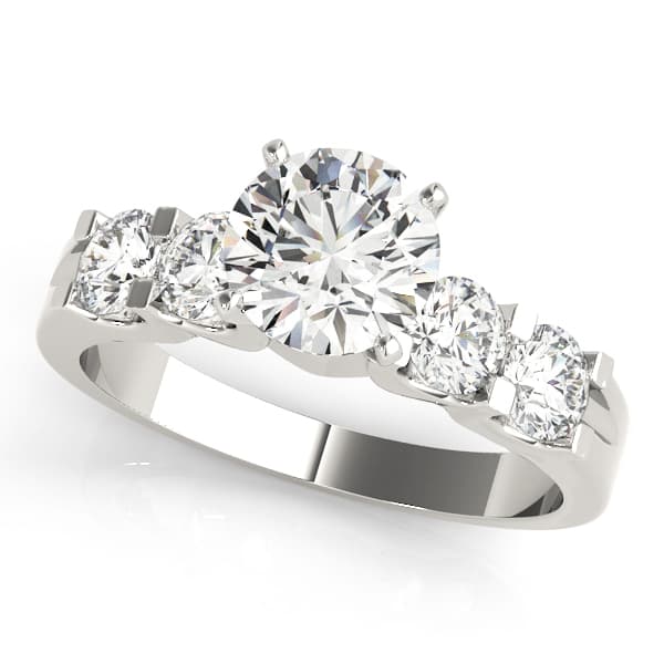 Single Row Prong Set Engagement Rings