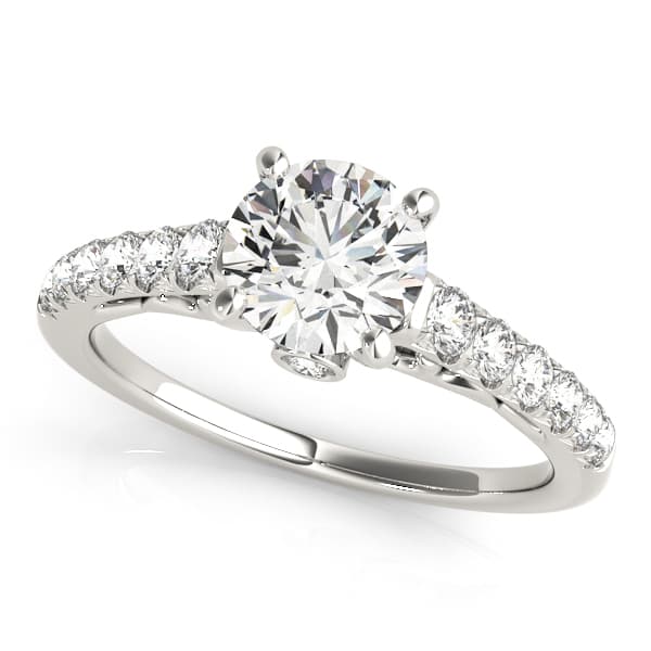 Single Row Prong Set Engagement Ring
