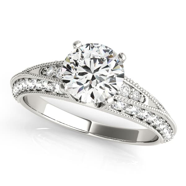 Multirow Milgrain Engagement Ring