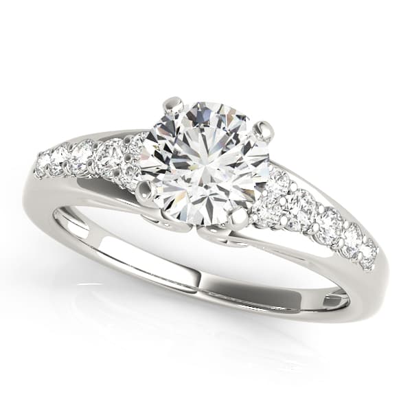 Single Row Prong Set Engagement Ring