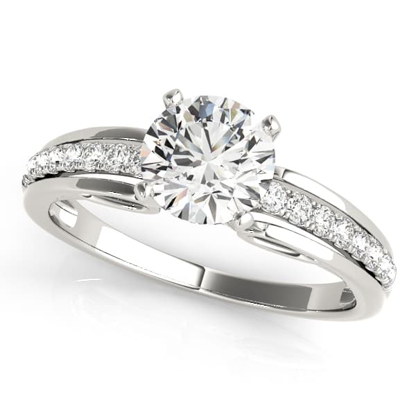 Single Row Prong Set Engagement Ring