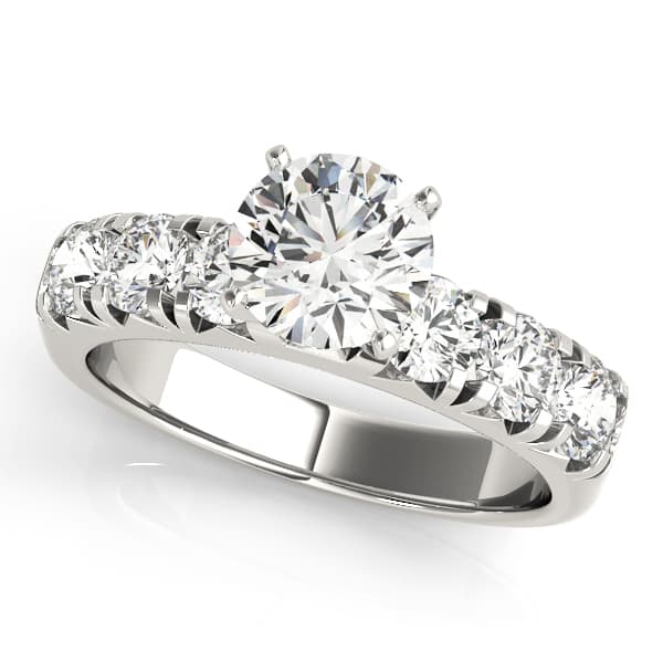 Single Row French Cut Engagement Ring