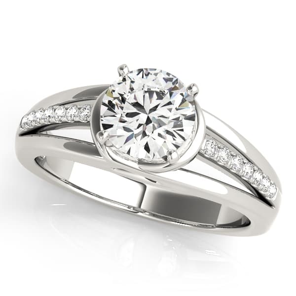 Single Row Prong Engagement Ring