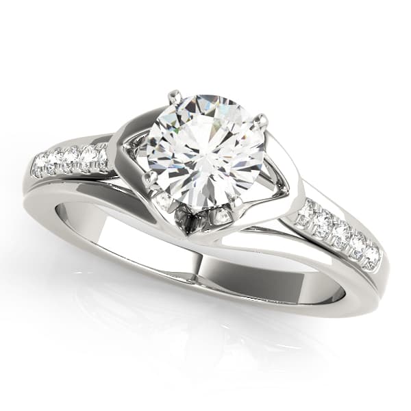 Single Row Prong Engagement Ring