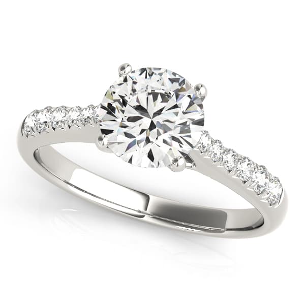 Single Row Cathedral Engagement Ring