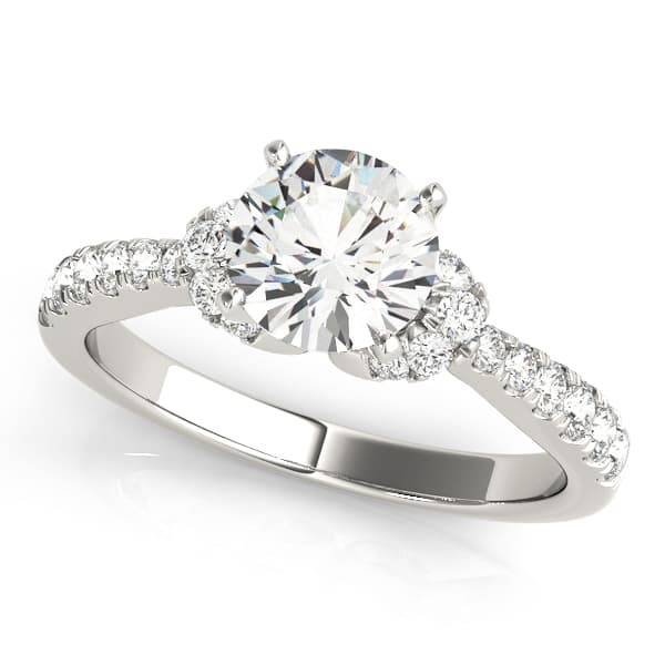 Single Row Prong Set Cluster Sides Engagement Rings