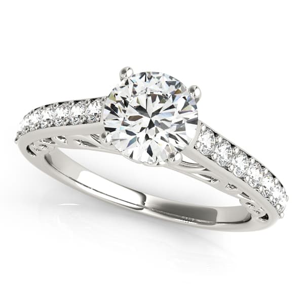 Single Row Prong In Channel Side Scroll Engagement Ring