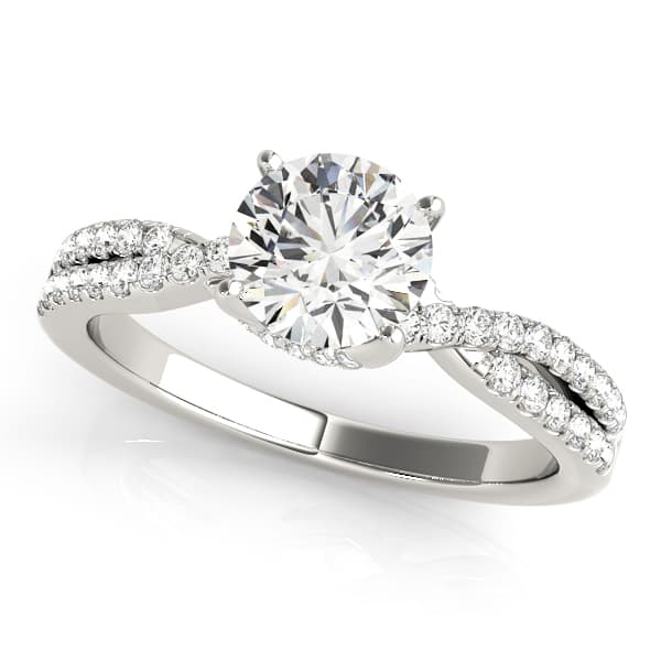 Twisted Hidden Halo Engagement Ring