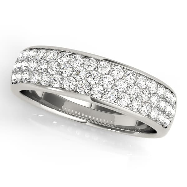 Multiple Row Pavé Set Wedding Band
