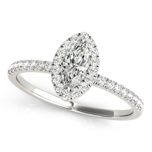 Marquise Halo Engagement Ring